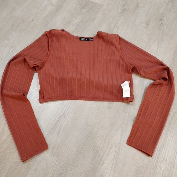 Boohoo Ruffle trim ribbed twist front co-ord - Picture 10 of 16